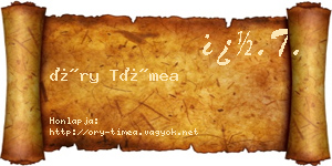 Őry Tímea névjegykártya